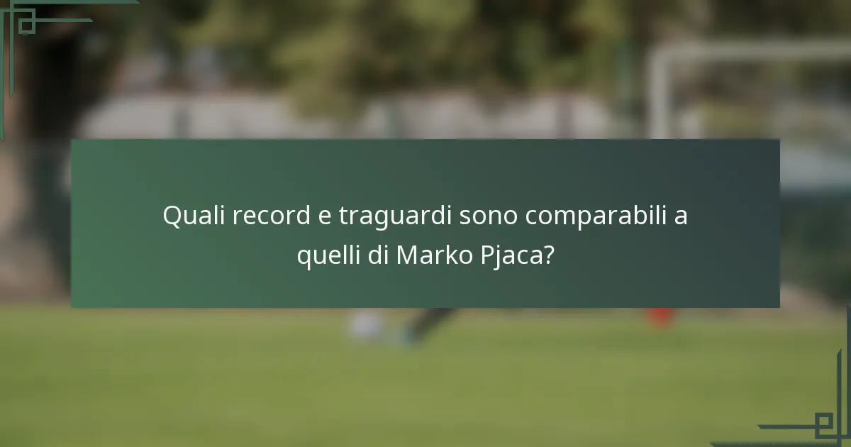 Quali record e traguardi sono comparabili a quelli di Marko Pjaca?