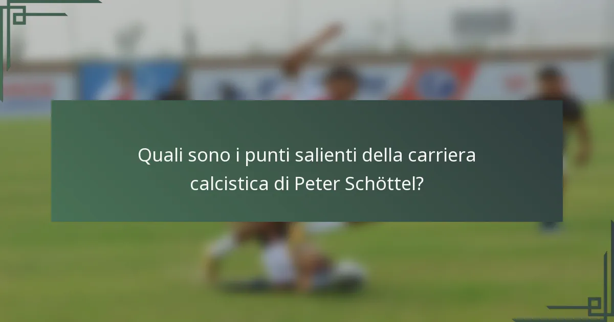 Quali sono i punti salienti della carriera calcistica di Peter Schöttel?